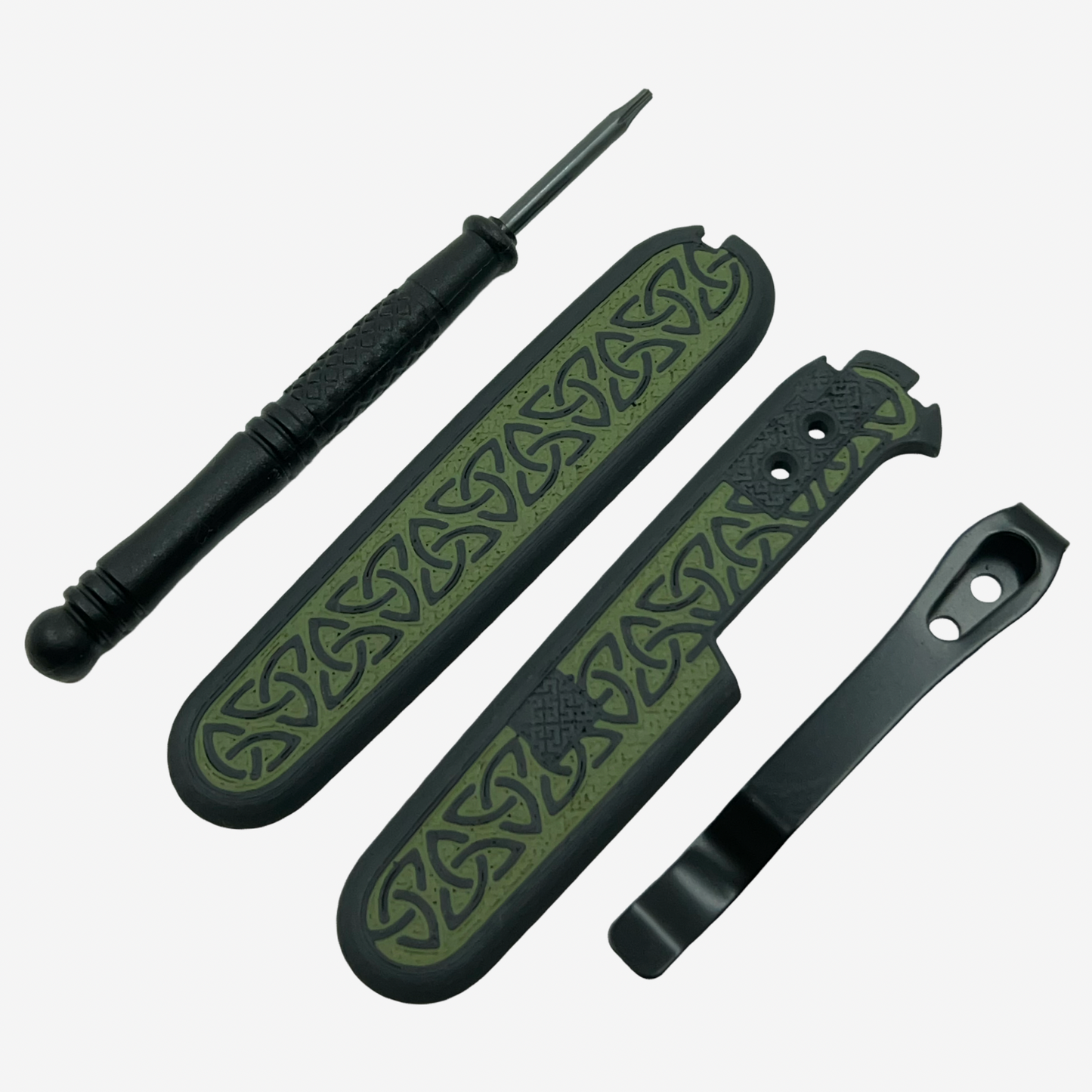 Runic 91mm Plus Scales Set with Optional Pocket Clip for Victorinox SAKs
