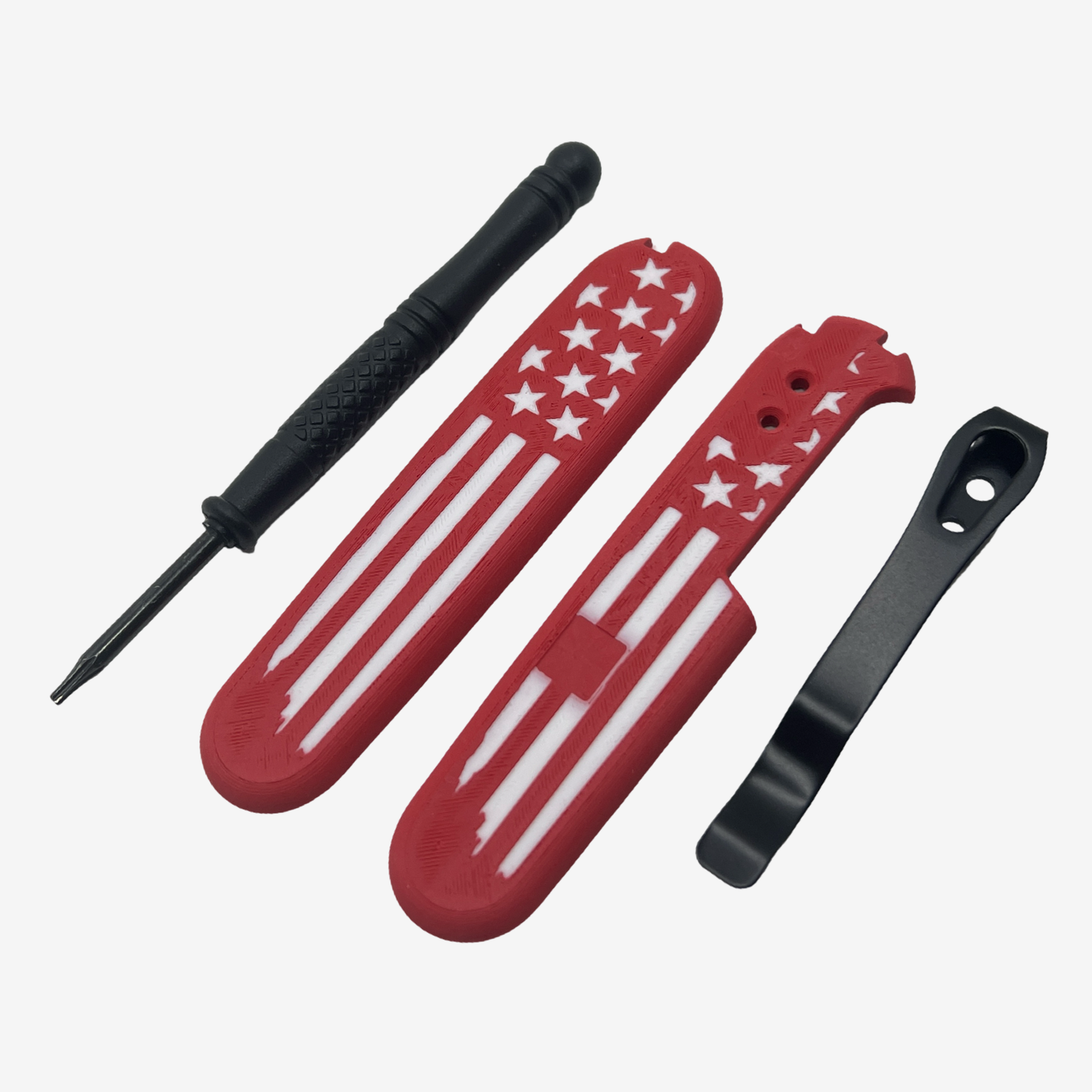American Flag Plus Scales Set with Optional Pocket Clip for Victorinox SAKs