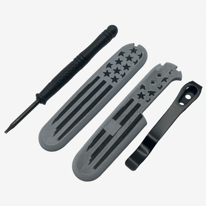American Flag Plus Scales Set with Optional Pocket Clip for Victorinox SAKs