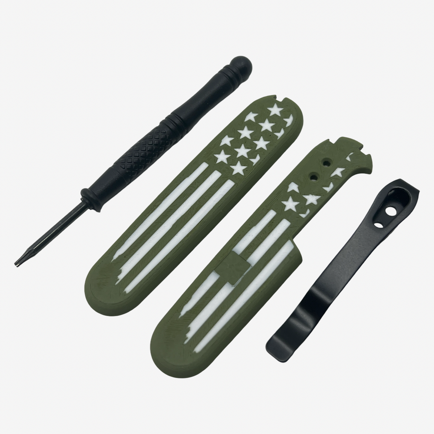 American Flag Plus Scales Set with Optional Pocket Clip for Victorinox SAKs