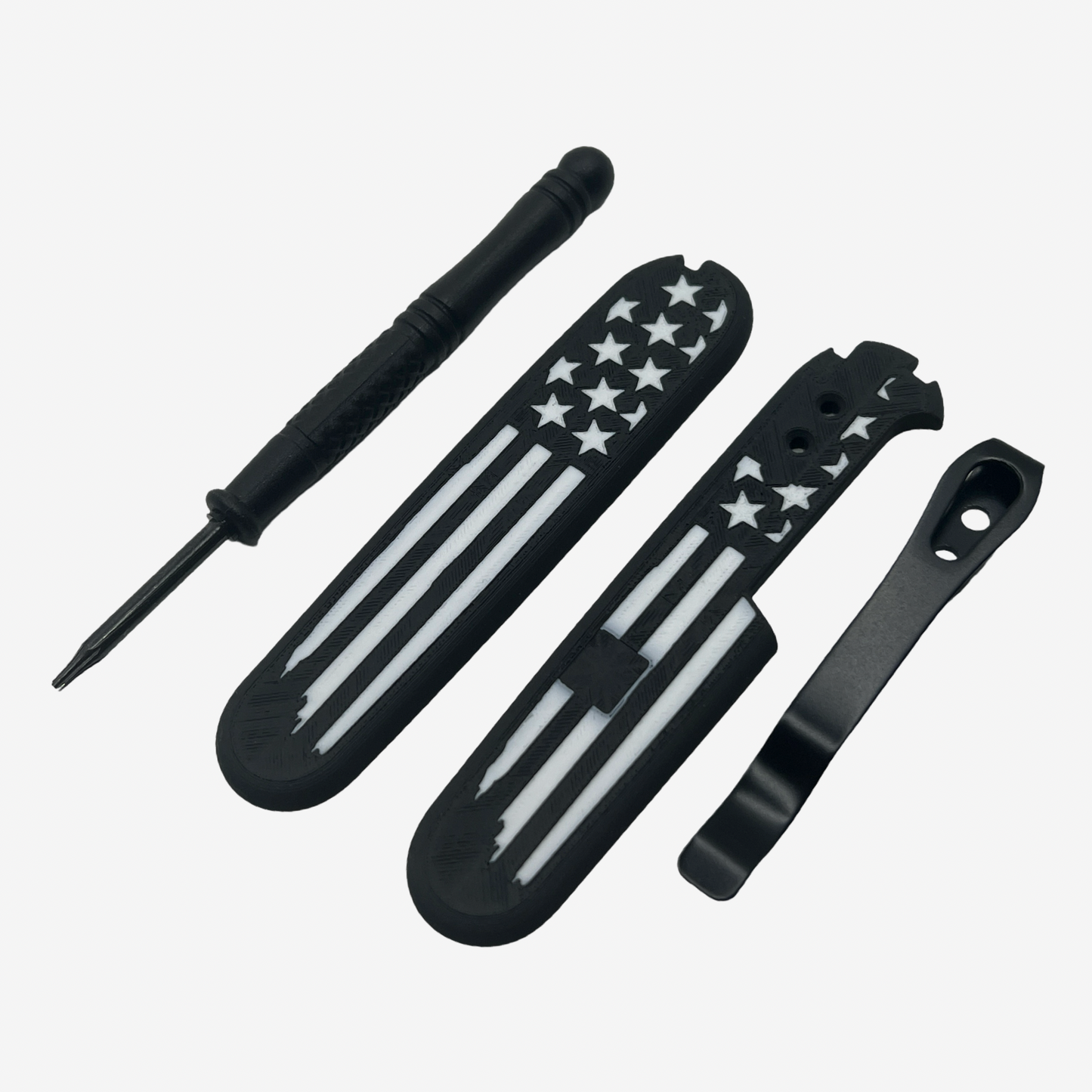 American Flag Plus Scales Set with Optional Pocket Clip for Victorinox SAKs