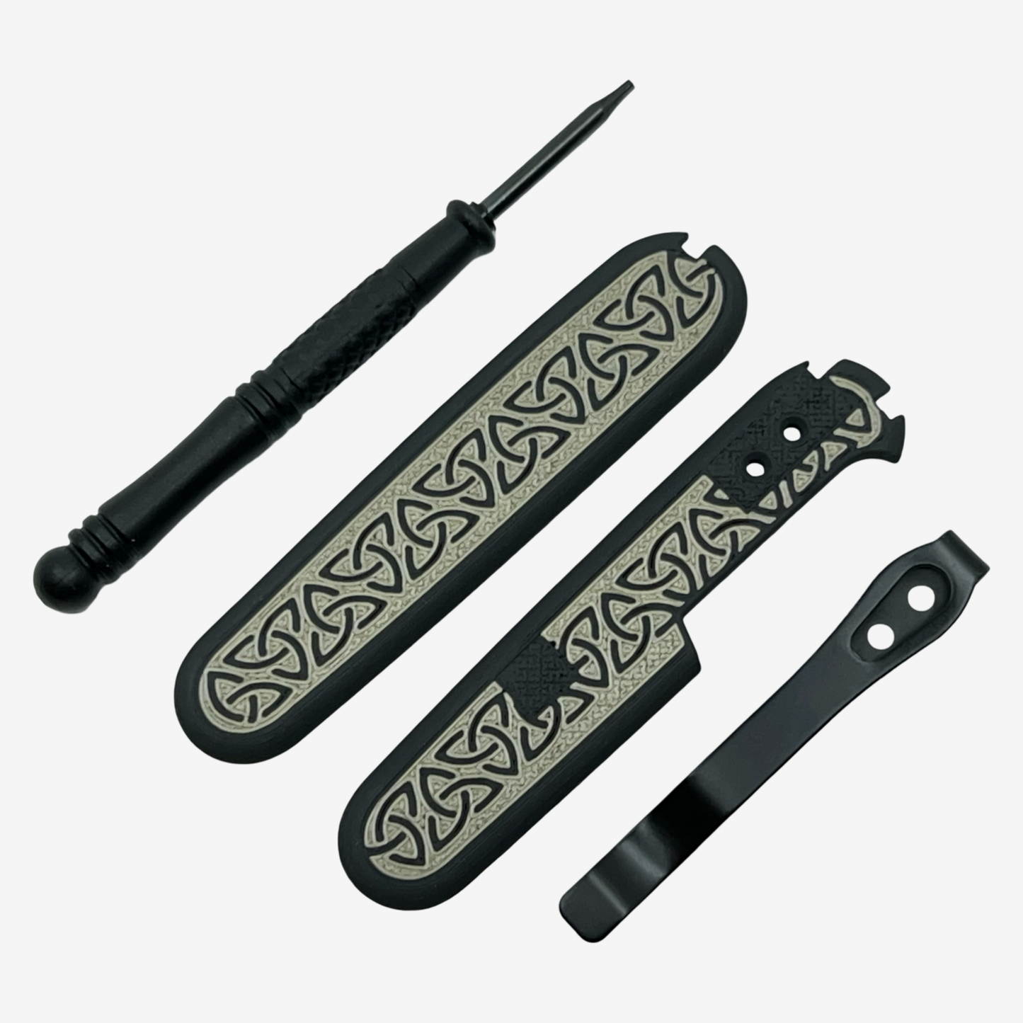 Runic 91mm Plus Scales Set with Optional Pocket Clip for Victorinox SAKs