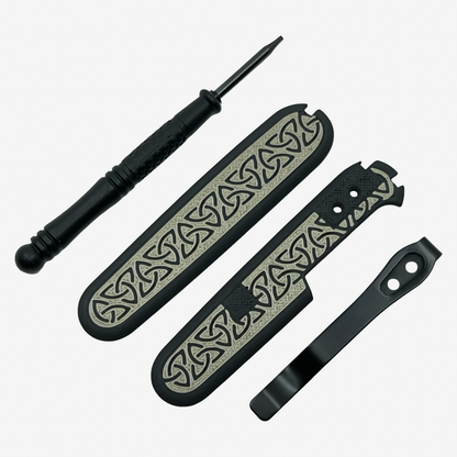 Runic 91mm Plus Scales Set with Optional Pocket Clip for Victorinox SAKs