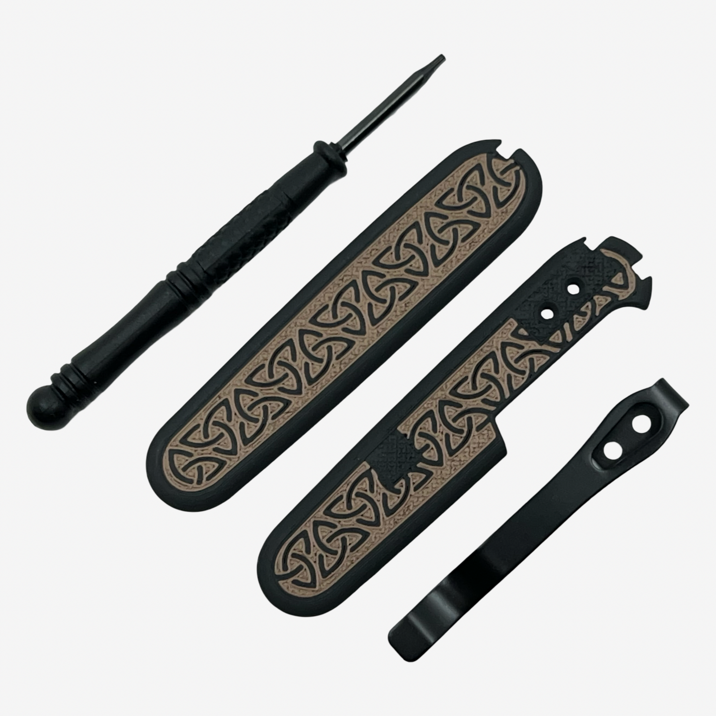 Runic 91mm Plus Scales Set with Optional Pocket Clip for Victorinox SAKs