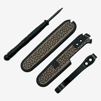 Runic 91mm Plus Scales Set with Optional Pocket Clip for Victorinox SAKs