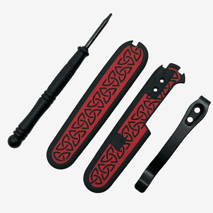 Runic 91mm Plus Scales Set with Optional Pocket Clip for Victorinox SAKs