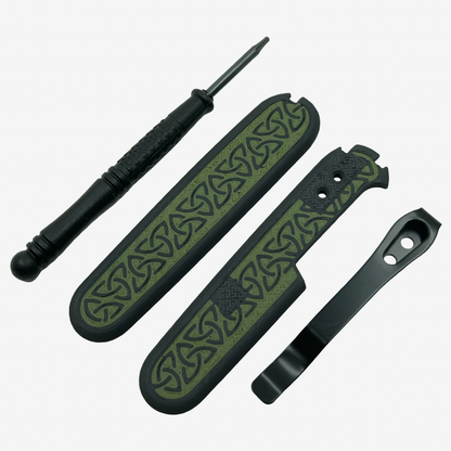 Runic 91mm Plus Scales Set with Optional Pocket Clip for Victorinox SAKs