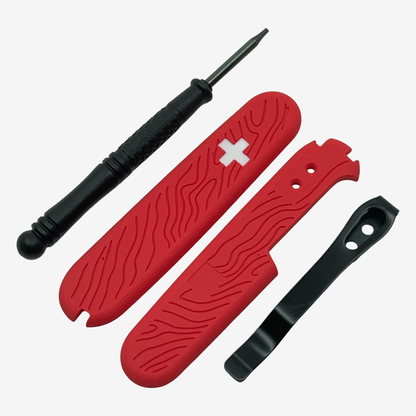 Swiss Cross  91mm Plus Scales Set with Optional Pocket Clip for Victorinox SAKs