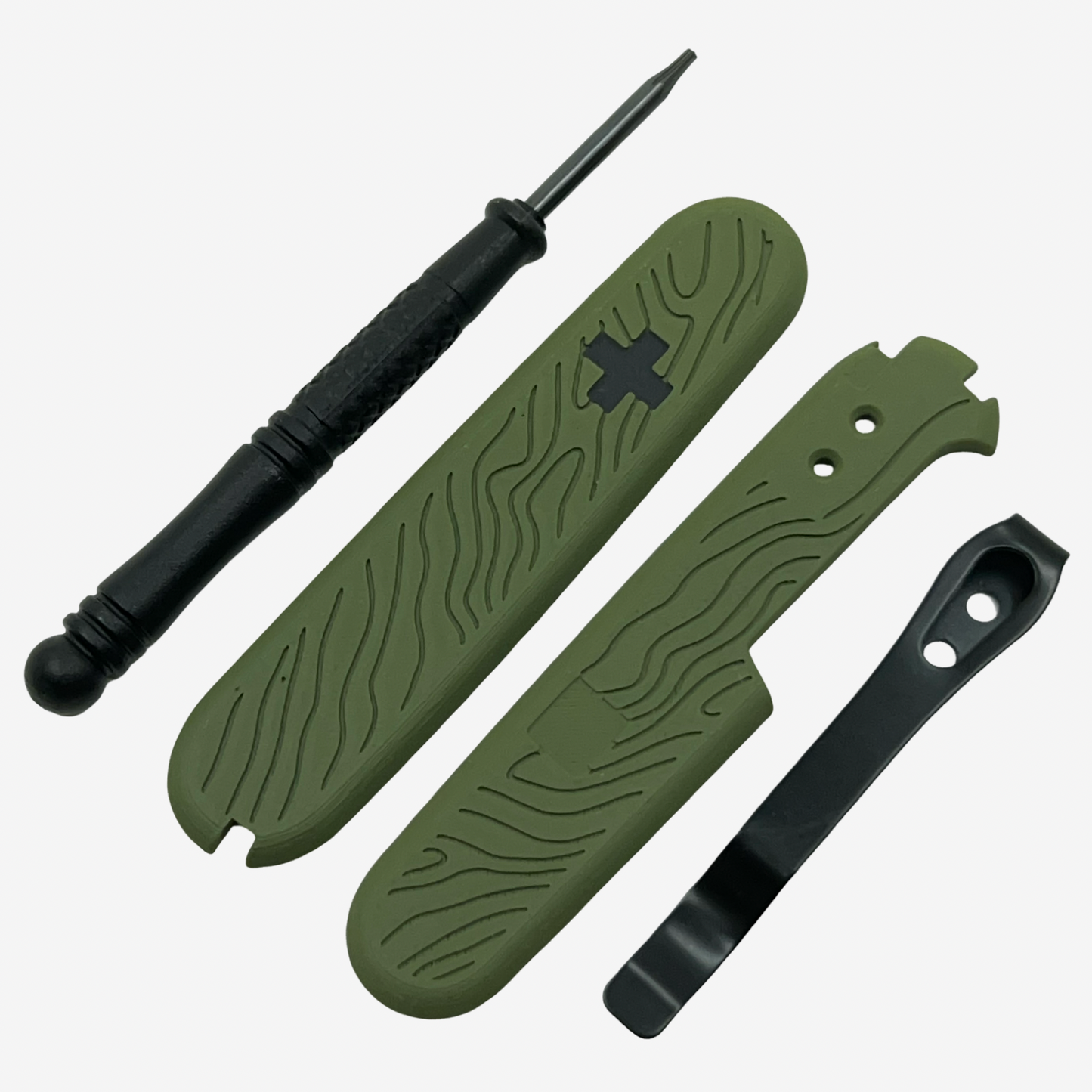 Swiss Cross  91mm Plus Scales Set with Optional Pocket Clip for Victorinox SAKs