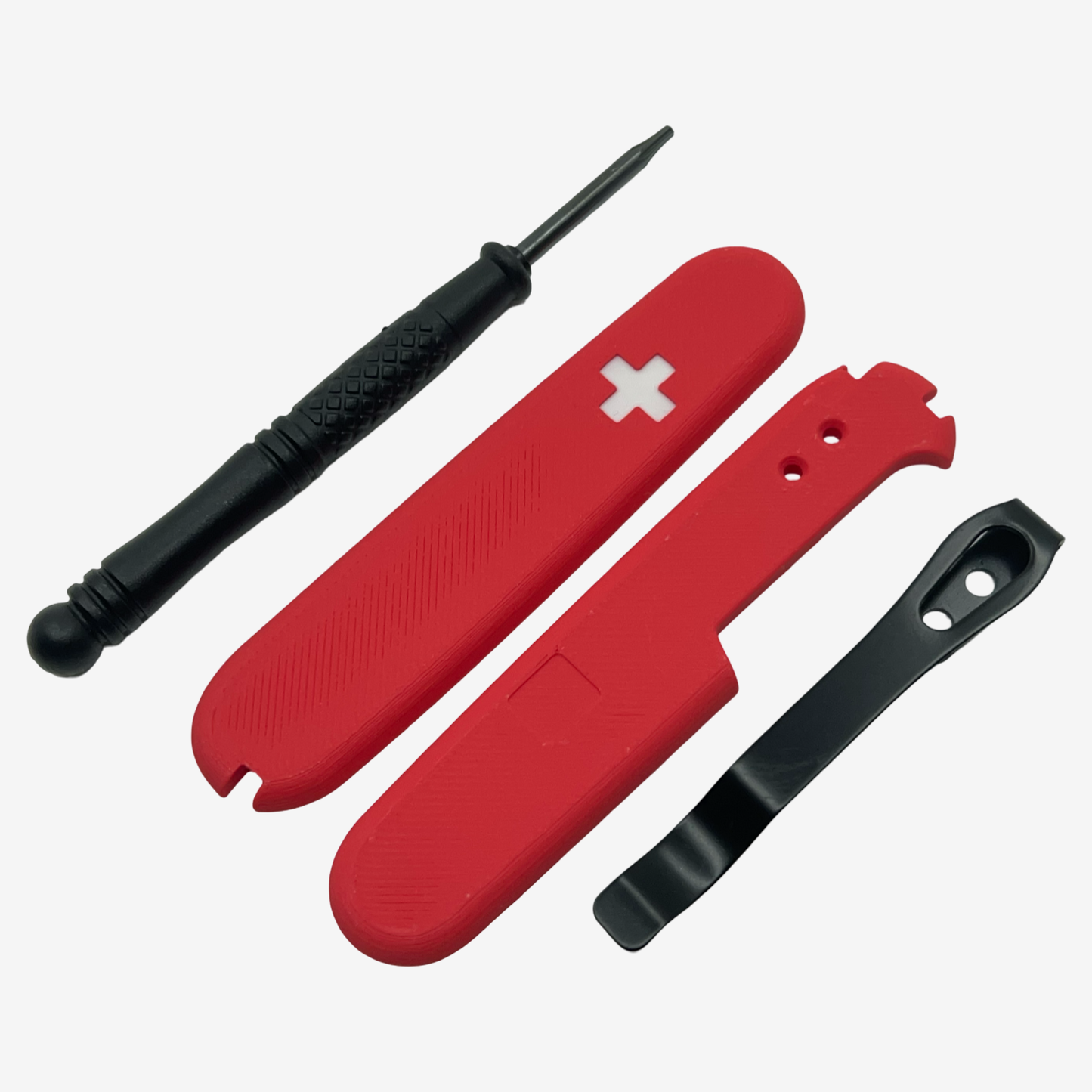 Swiss Cross  91mm Plus Scales Set with Optional Pocket Clip for Victorinox SAKs
