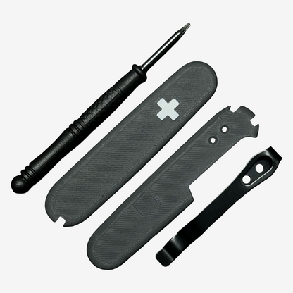 Swiss Cross  91mm Plus Scales Set with Optional Pocket Clip for Victorinox SAKs