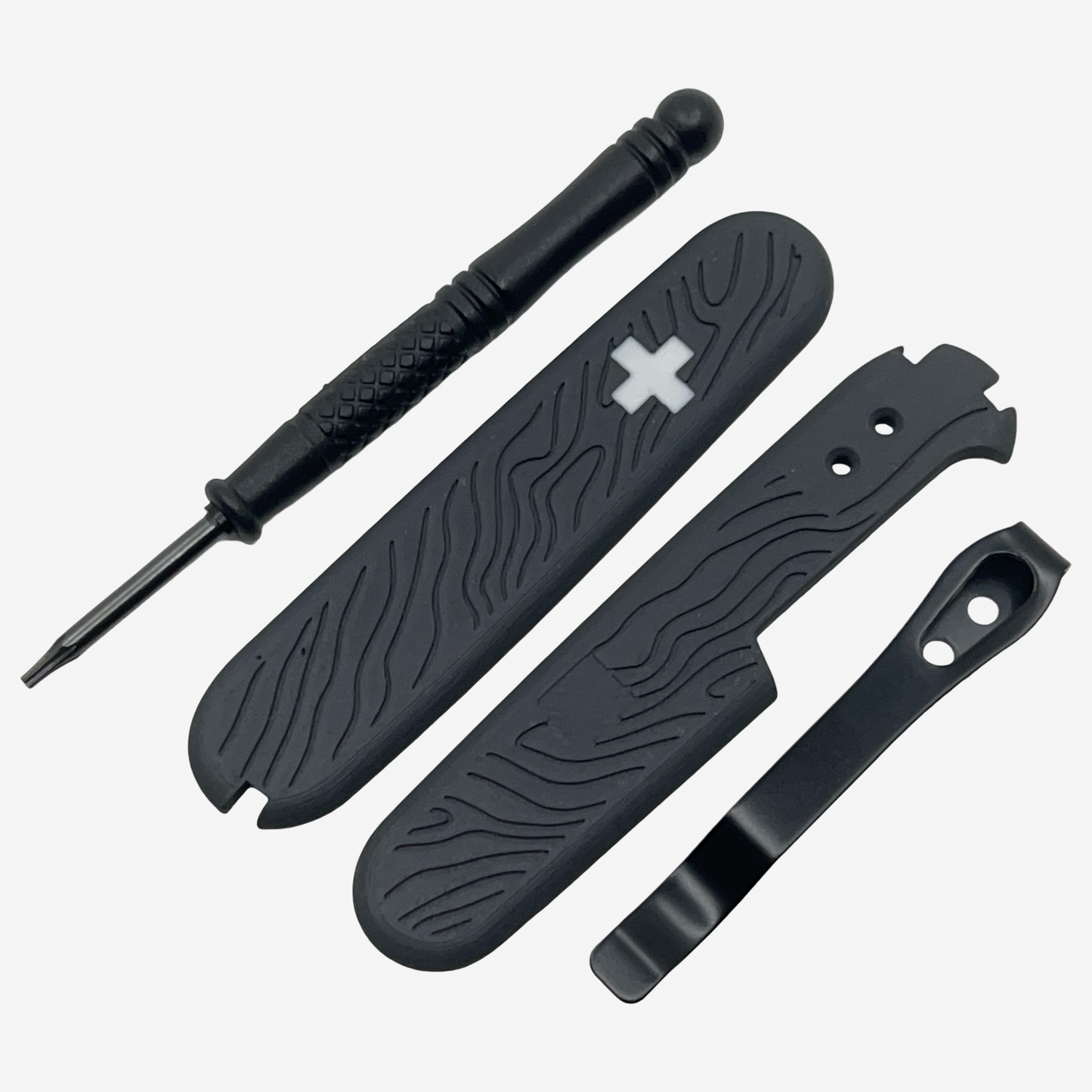 Swiss Cross  91mm Plus Scales Set with Optional Pocket Clip for Victorinox SAKs