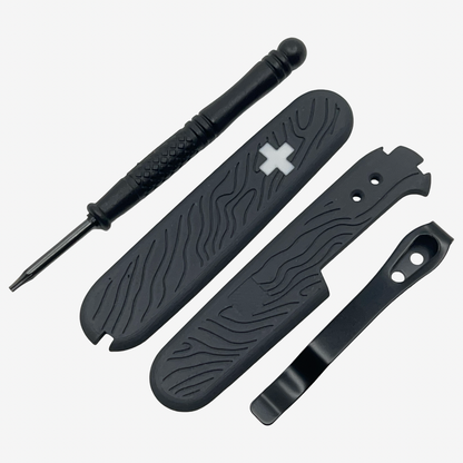 Swiss Cross  91mm Plus Scales Set with Optional Pocket Clip for Victorinox SAKs