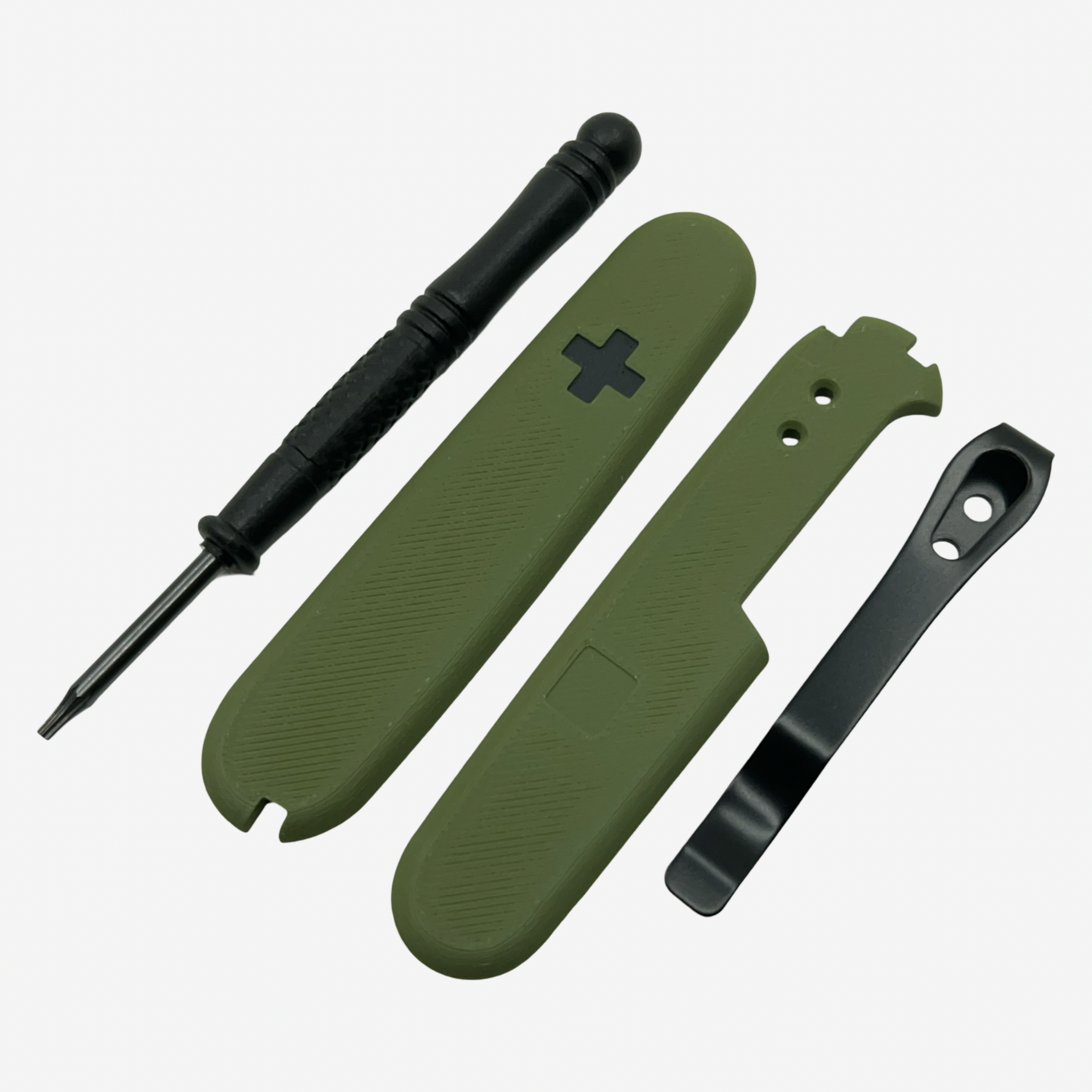Swiss Cross  91mm Plus Scales Set with Optional Pocket Clip for Victorinox SAKs