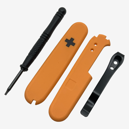 Swiss Cross  91mm Plus Scales Set with Optional Pocket Clip for Victorinox SAKs