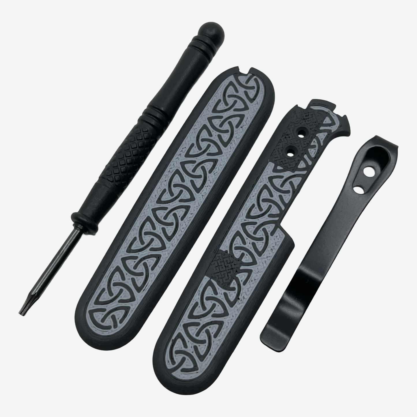 Runic 91mm Plus Scales Set with Optional Pocket Clip for Victorinox SAKs