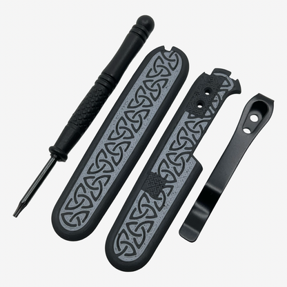 Runic 91mm Plus Scales Set with Optional Pocket Clip for Victorinox SAKs