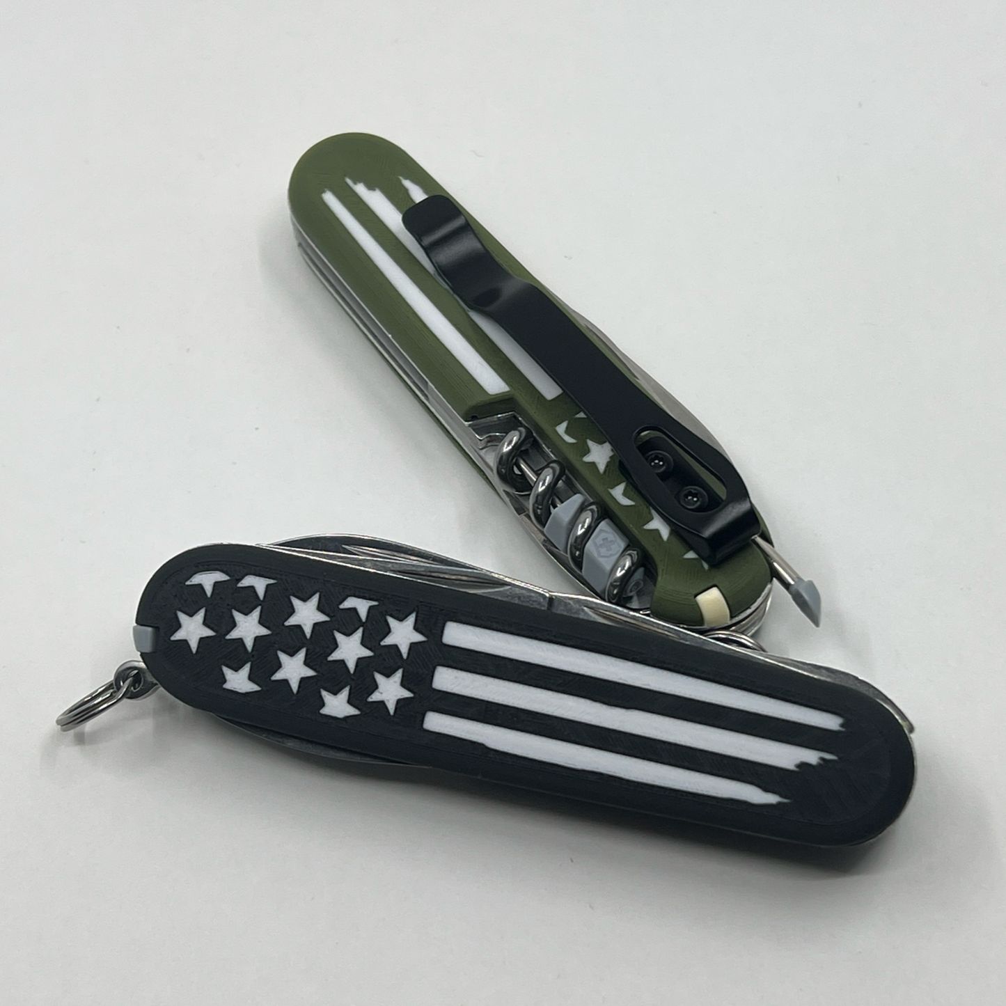 American Flag Plus Scales Set with Optional Pocket Clip for Victorinox SAKs